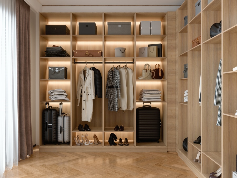 Clóset minimalista de melamina ideal para optimizar espacios reducidos